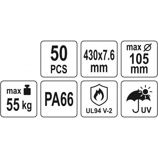 OPASKI PLASTIKOWE 430X7,6 50SZT. CZARNE -zdjęcie numer 6