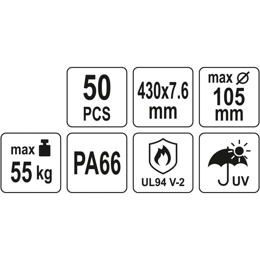 OPASKI PLASTIKOWE 430X7,6 50SZT. CZARNE -zdjęcie numer 6