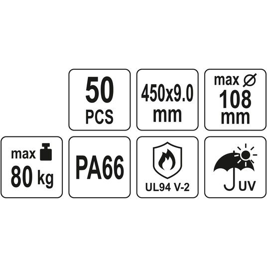OPASKI PLASTIKOWE 450X9,0 50SZT. BIAŁE -zdjęcie numer 4