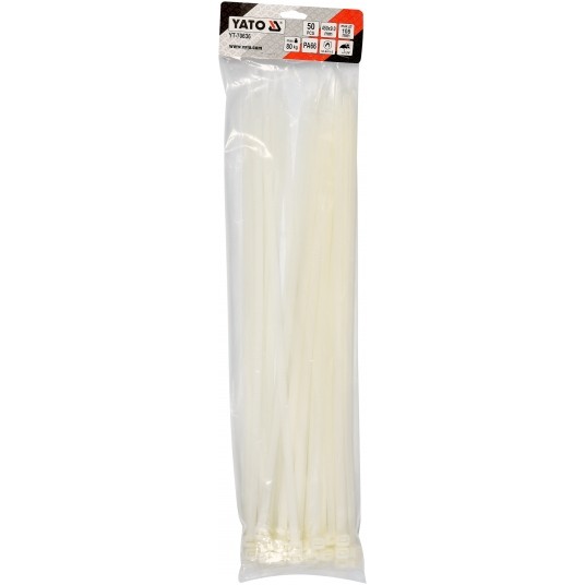 OPASKI PLASTIKOWE 450X9,0 50SZT. BIAŁE -zdjęcie numer 3