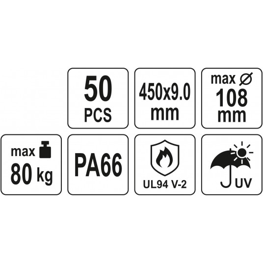 OPASKI PLASTIKOWE 450X9,0 50SZT. CZARNE -zdjęcie numer 4