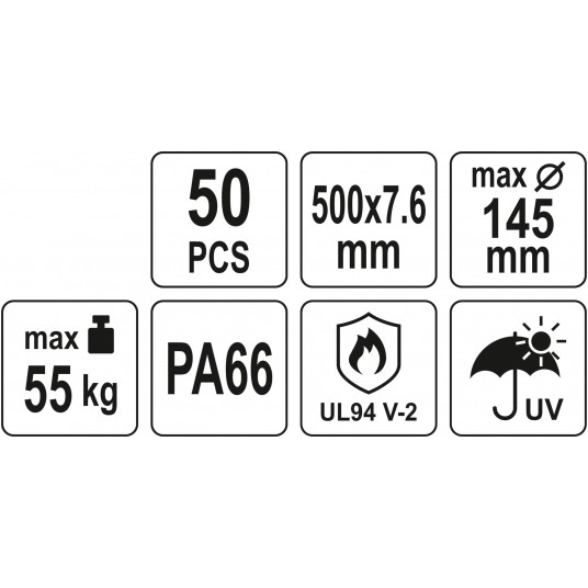 OPASKI PLASTIKOWE 500X7,6 50SZT. CZARNE -zdjęcie numer 4