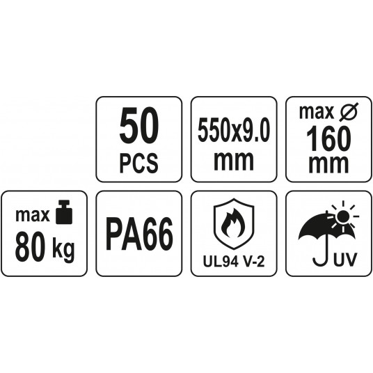 OPASKI PLASTIKOWE 550X9,0 50SZT. CZARNE -zdjęcie numer 4