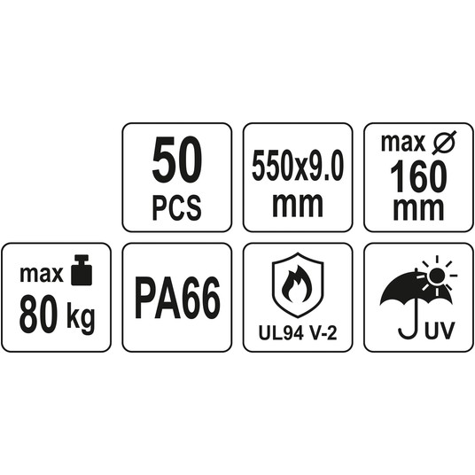 OPASKI PLASTIKOWE 550X9,0 50SZT. CZARNE -zdjęcie numer 4