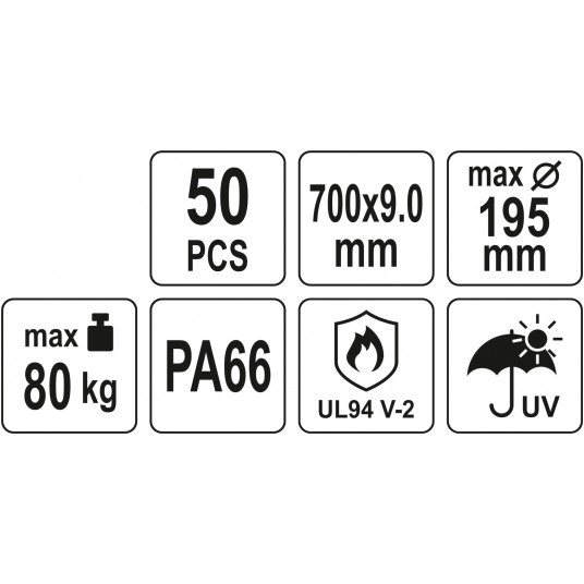OPASKI PLASTIKOWE 700X9,0 50SZT. BIAŁE -zdjęcie numer 4