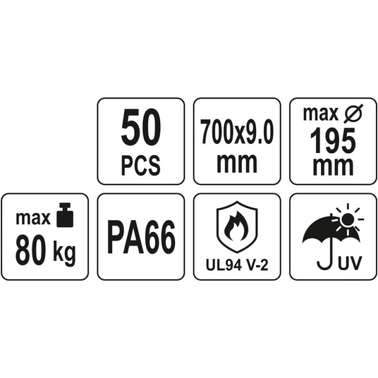OPASKI PLASTIKOWE 700X9,0 50SZT. BIAŁE -zdjęcie numer 4