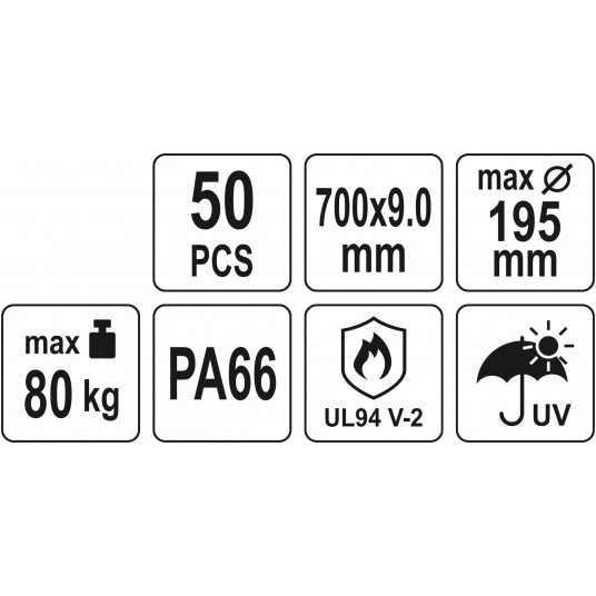 OPASKI PLASTIKOWE 700X9,0 50SZT. CZARNE -zdjęcie numer 6