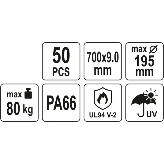 OPASKI PLASTIKOWE 700X9,0 50SZT. CZARNE -zdjęcie numer 6