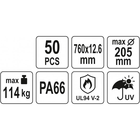 OPASKI PLASTIKOWE 760X12,6 50SZT. BIAŁE -zdjęcie numer 4