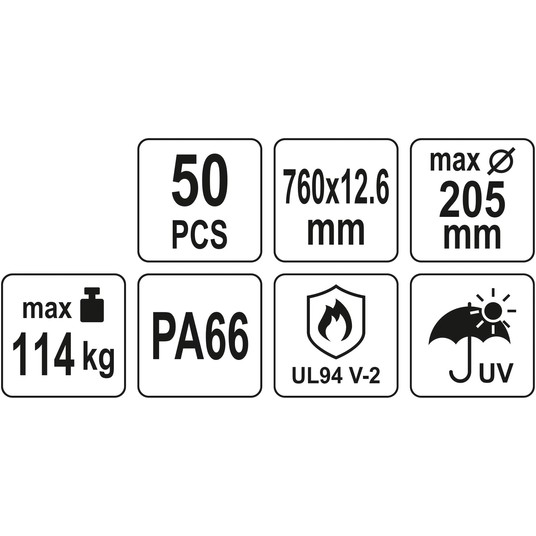 OPASKI PLASTIKOWE 760X12,6 50SZT. BIAŁE -zdjęcie numer 4