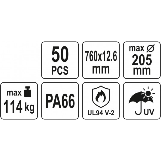 OPASKI PLASTIKOWE 760X12,6 50SZT. CZARNE -zdjęcie numer 6