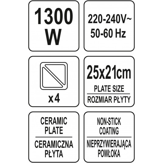 OPIEKACZ 1300W, 4 TOSTY, CERAM. PŁYTA -zdjęcie numer 6