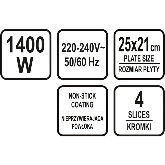 OPIEKACZ 1400W, 4 TOSTY -zdjęcie numer 7