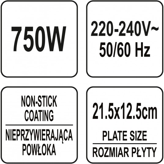 OPIEKACZ 750W, PŁYTA GRILLOWA, CZARNY -zdjęcie numer 6