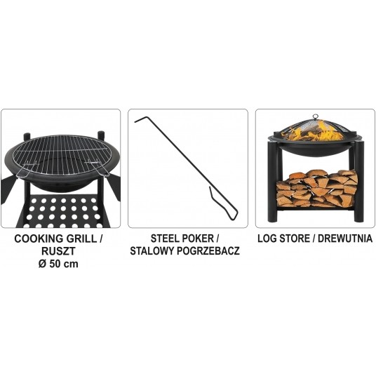 PALENISKO STAL 50CM, RUSZT, DREWUTNIA -zdjęcie numer 9