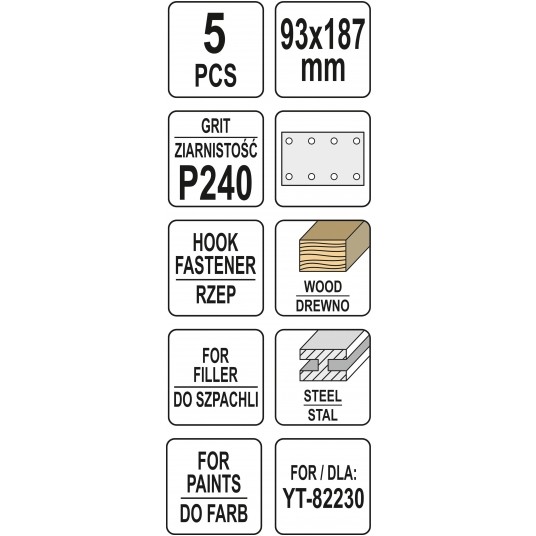 PAPIER ŚCIERNY 90MM X 187MM P240 -zdjęcie numer 3