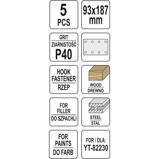 PAPIER ŚCIERNY 90MM X 187MM P40 -zdjęcie numer 3
