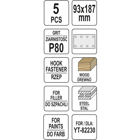 PAPIER ŚCIERNY 90MM X 187MM P80 -zdjęcie numer 3
