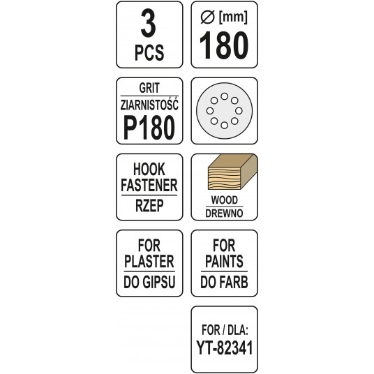 PAPIER ŚCIERNY NA RZEP 180MM P180 -zdjęcie numer 3
