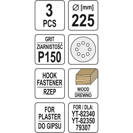 PAPIER ŚCIERNY NA RZEP 225MM P150 -zdjęcie numer 3