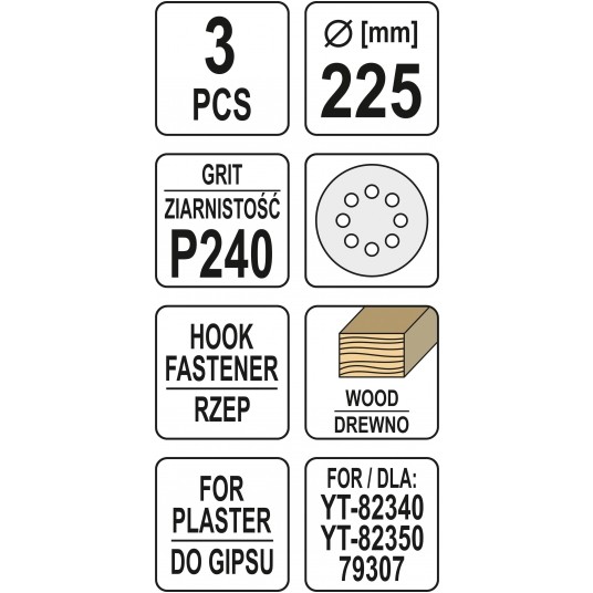 PAPIER ŚCIERNY NA RZEP 225MM P240 -zdjęcie numer 3