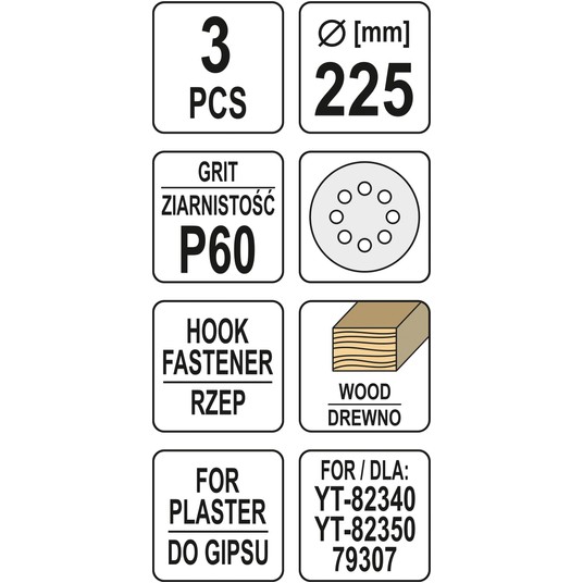 PAPIER ŚCIERNY NA RZEP 225MM P60 -zdjęcie numer 3
