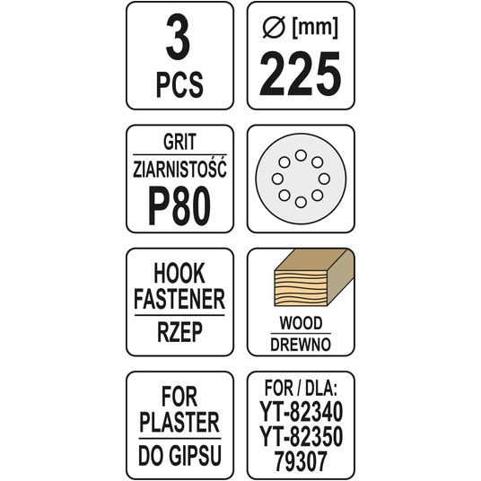 PAPIER ŚCIERNY NA RZEP 225MM P80 -zdjęcie numer 3