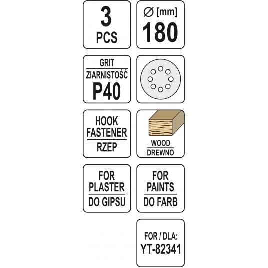 PAPIER ŚCIERNY Z RZEPEM 180MM P40 -zdjęcie numer 3
