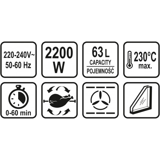 PIEKARNIK ELEKTRYCZNY 2200W 63L -zdjęcie numer 5