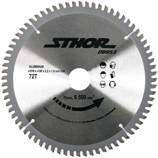 PIŁA TARCZOWA DO ALUMINIUM D210 T72 d30 -zdjęcie numer 1