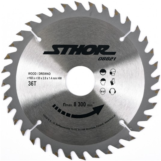 PIŁA TARCZOWA Z WĘGLIKIEM D160 T36 d30 -zdjęcie numer 1