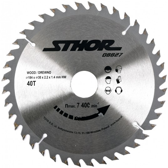 PIŁA TARCZOWA Z WĘGLIKIEM D184 T40 d30 -zdjęcie numer 1