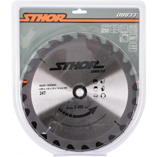 PIŁA TARCZOWA Z WĘGLIKIEM D250 T24 d30 -zdjęcie numer 2