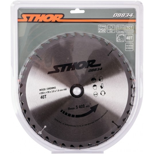 PIŁA TARCZOWA Z WĘGLIKIEM D250 T40 d30 -zdjęcie numer 2