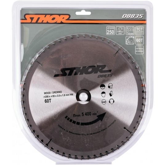 PIŁA TARCZOWA Z WĘGLIKIEM D250 T60 d30 -zdjęcie numer 1