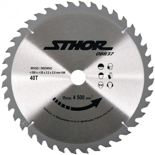 PIŁA TARCZOWA Z WĘGLIKIEM D300 T40 d30 -zdjęcie numer 1