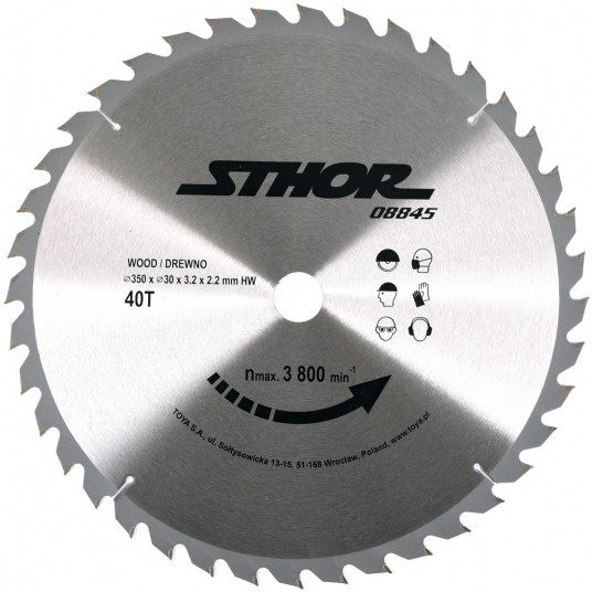 PIŁA TARCZOWA Z WĘGLIKIEM D350 T40 d30 -zdjęcie numer 1