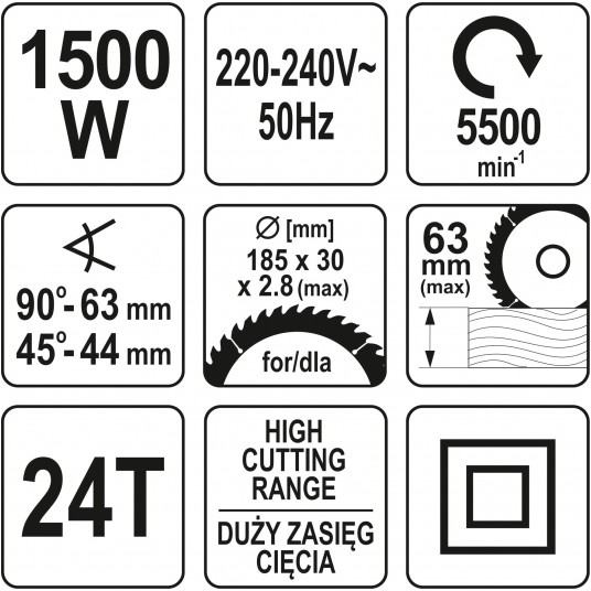 PILARKA TARCZOWA 185MM 1500W 5500 OBR/MI -zdjęcie numer 4
