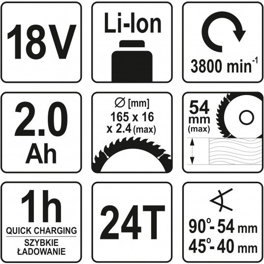 PILARKA TARCZOWA 18V 165MM - 2AH -zdjęcie numer 4