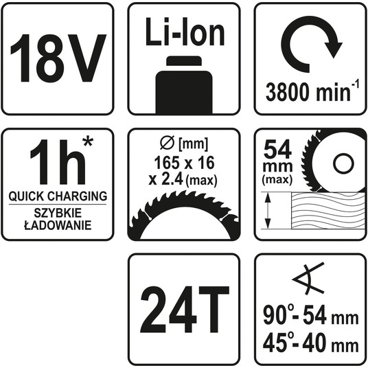 PILARKA TARCZOWA 18V 165MM - BODY -zdjęcie numer 4