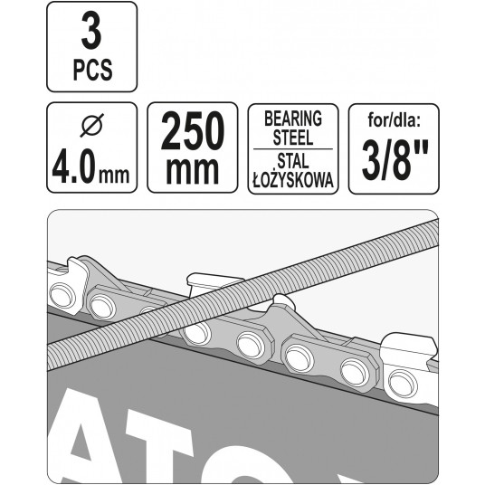 PILNIK OKRĄGŁY DO ŁAŃCUCHÓW 4,0MM 3SZT -zdjęcie numer 3