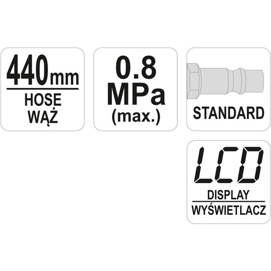 PISTOLET DO POMPOWANIA Z MANOMETREM LCD -zdjęcie numer 4