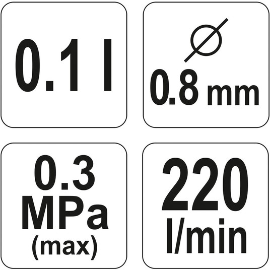 PISTOLET LAKIERNICZY HVLP 0,1L 0,8 MM -zdjęcie numer 3