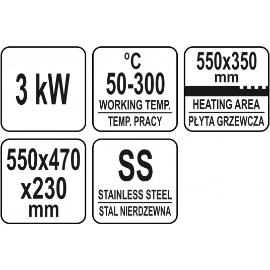 PŁYTA GRILLOWA 2/3 GŁADKA 55CM -zdjęcie numer 5
