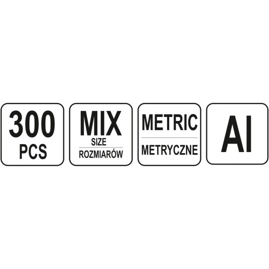 PODKŁADKI ALUMINIOWE MIX 300 SZT -zdjęcie numer 3