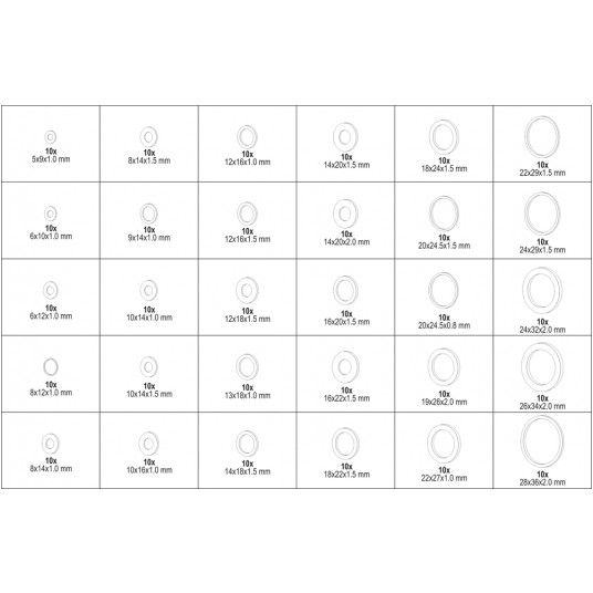 PODKŁADKI ALUMINIOWE MIX 300 SZT -zdjęcie numer 4