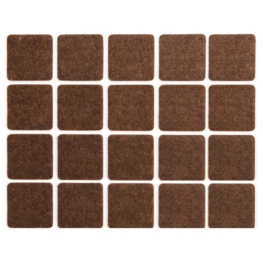 PODKŁADKI FILCOWE 20X20 MM BRĄZOWE -zdjęcie numer 1