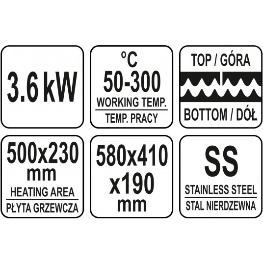PODWÓJNY GRILL KONTAKTOWY RYFLOWANY 58CM -zdjęcie numer 5