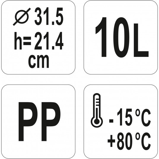 POJEMNIK DO ŻYWNOŚCI OKRĄGŁY PP 10L -zdjęcie numer 3