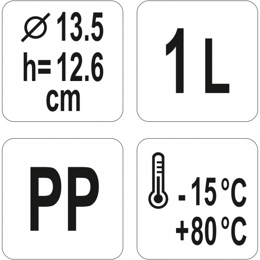 POJEMNIK DO ŻYWNOŚCI OKRĄGŁY PP 1L -zdjęcie numer 3